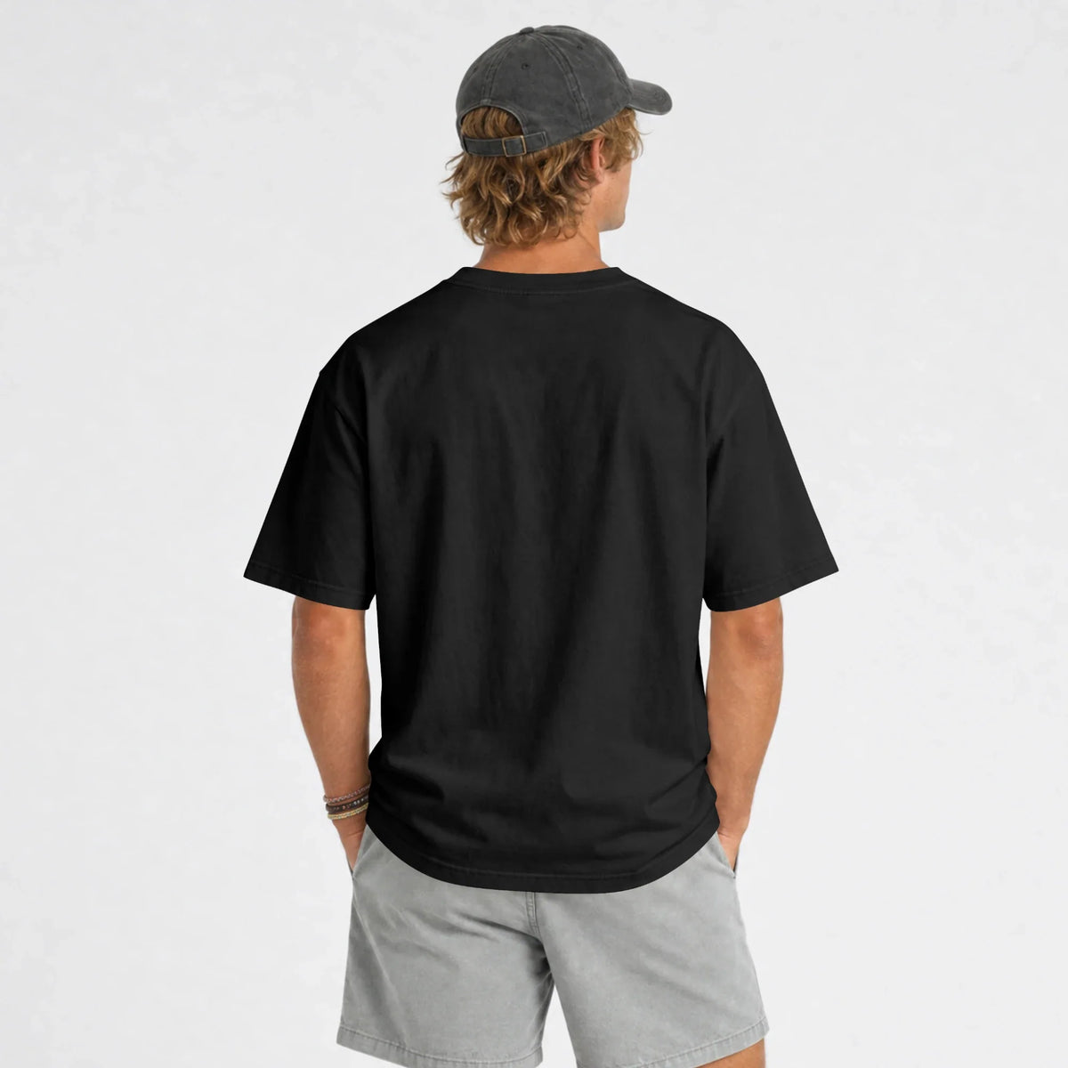 Hunter Home Tee in Black, back on model